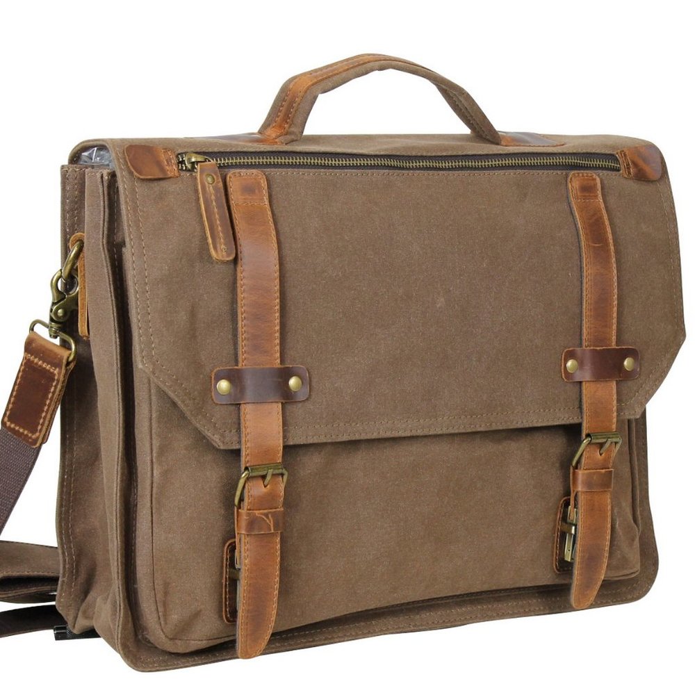 Vagarant Classic Waxed Canvas Laptop Messenger Bag CM18CB